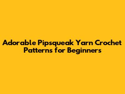 Adorable Pipsqueak Yarn Crochet Patterns for Beginners