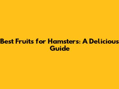 Best Fruits for Hamsters: A Delicious Guide