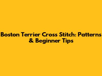 Boston Terrier Cross Stitch: Patterns & Beginner Tips