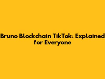 Bruno Blockchain TikTok: Explained for Everyone