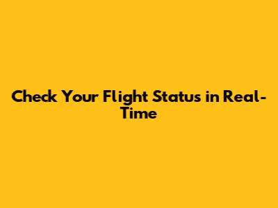 Check Your Flight Status in Real-Time