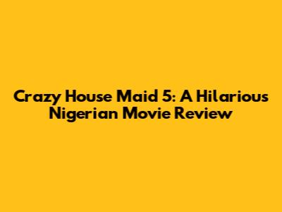 Crazy House Maid 5: A Hilarious Nigerian Movie Review