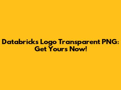 Databricks Logo Transparent PNG: Get Yours Now!