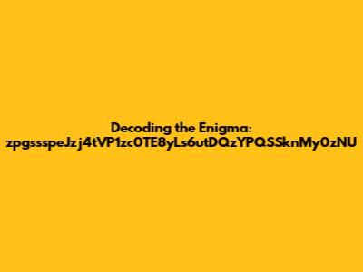 Decoding the Enigma: zpgssspeJzj4tVP1zc0TE8yLs6utDQzYPQSSknMy0zNU