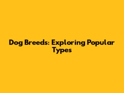 Dog Breeds: Exploring Popular Types