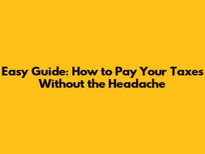 Easy Guide: How to Pay Your Taxes Without the Headache