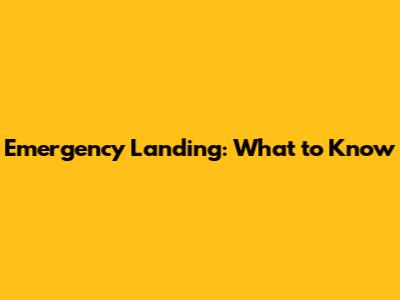 Emergency Landing: What to Know
