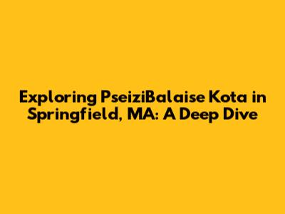 Exploring PseiziBalaise Kota in Springfield, MA: A Deep Dive