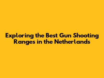 Exploring the Best Gun Shooting Ranges in the Netherlands