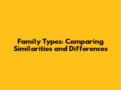 Family Types: Comparing Similarities and Differences