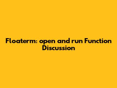 Floaterm: `open_and_run` Function Discussion