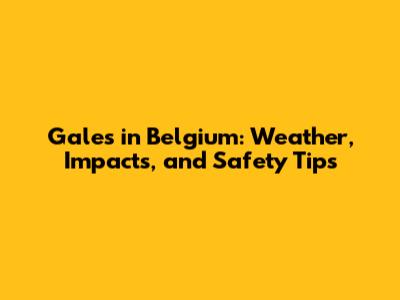 Gales in Belgium: Weather, Impacts, and Safety Tips