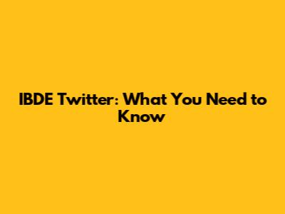 IBDE Twitter: What You Need to Know