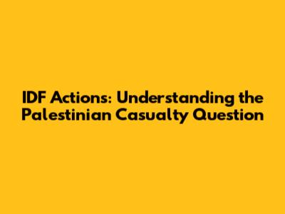 IDF Actions: Understanding the Palestinian Casualty Question
