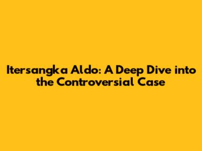 Itersangka Aldo: A Deep Dive into the Controversial Case