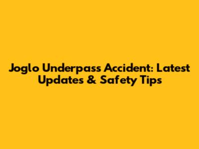 Joglo Underpass Accident: Latest Updates & Safety Tips