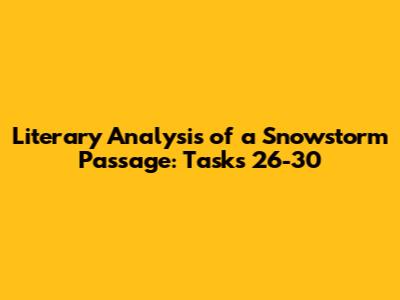 Literary Analysis of a Snowstorm Passage: Tasks 26-30