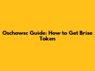 Oschowsc Guide: How to Get Brise Token