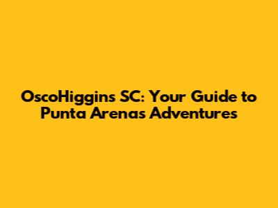 Osco'Higgins SC: Your Guide to Punta Arenas Adventures