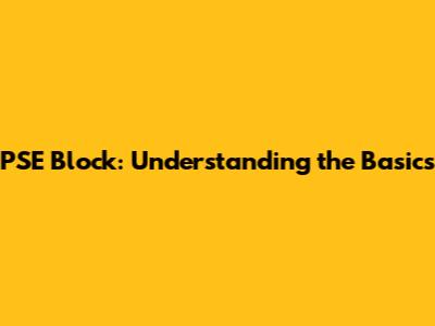 PSE Block: Understanding the Basics