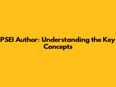 PSEI Author: Understanding the Key Concepts