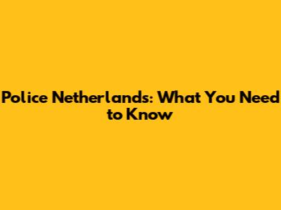 Police Netherlands: What You Need to Know