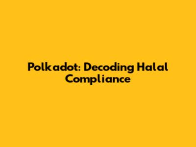 Polkadot: Decoding Halal Compliance