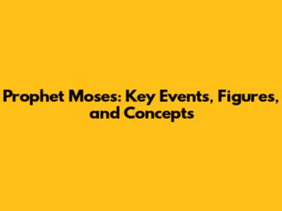 Prophet Moses: Key Events, Figures, and Concepts