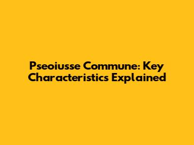 Pseoiusse Commune: Key Characteristics Explained