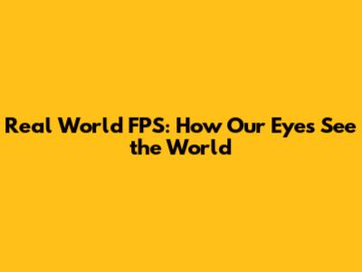 Real World FPS: How Our Eyes See the World