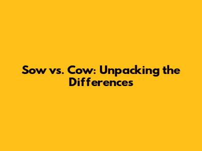Sow vs. Cow: Unpacking the Differences