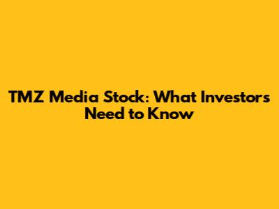 TMZ Media Stock: What Investors Need to Know