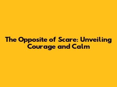 The Opposite of Scare: Unveiling Courage and Calm