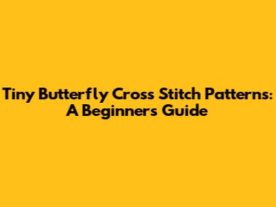 Tiny Butterfly Cross Stitch Patterns: A Beginner's Guide