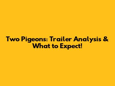 Two Pigeons: Trailer Analysis & What to Expect!