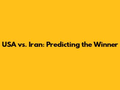 USA vs. Iran: Predicting the Winner