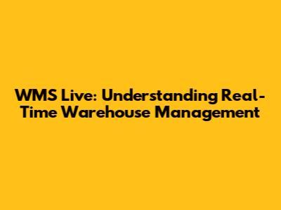 WMS Live: Understanding Real-Time Warehouse Management