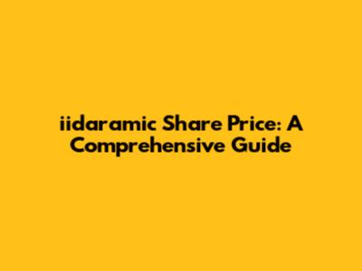 iidaramic Share Price: A Comprehensive Guide